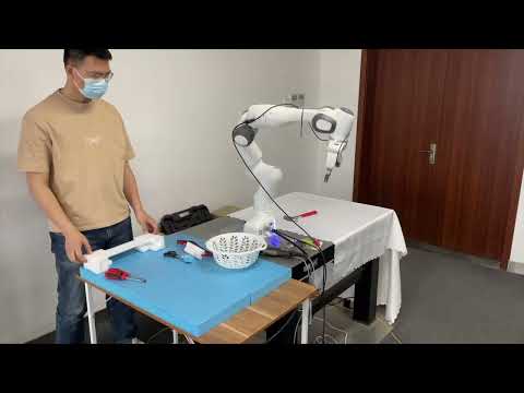 Robot arm and human setup for local observation based reactive temporal logic planning